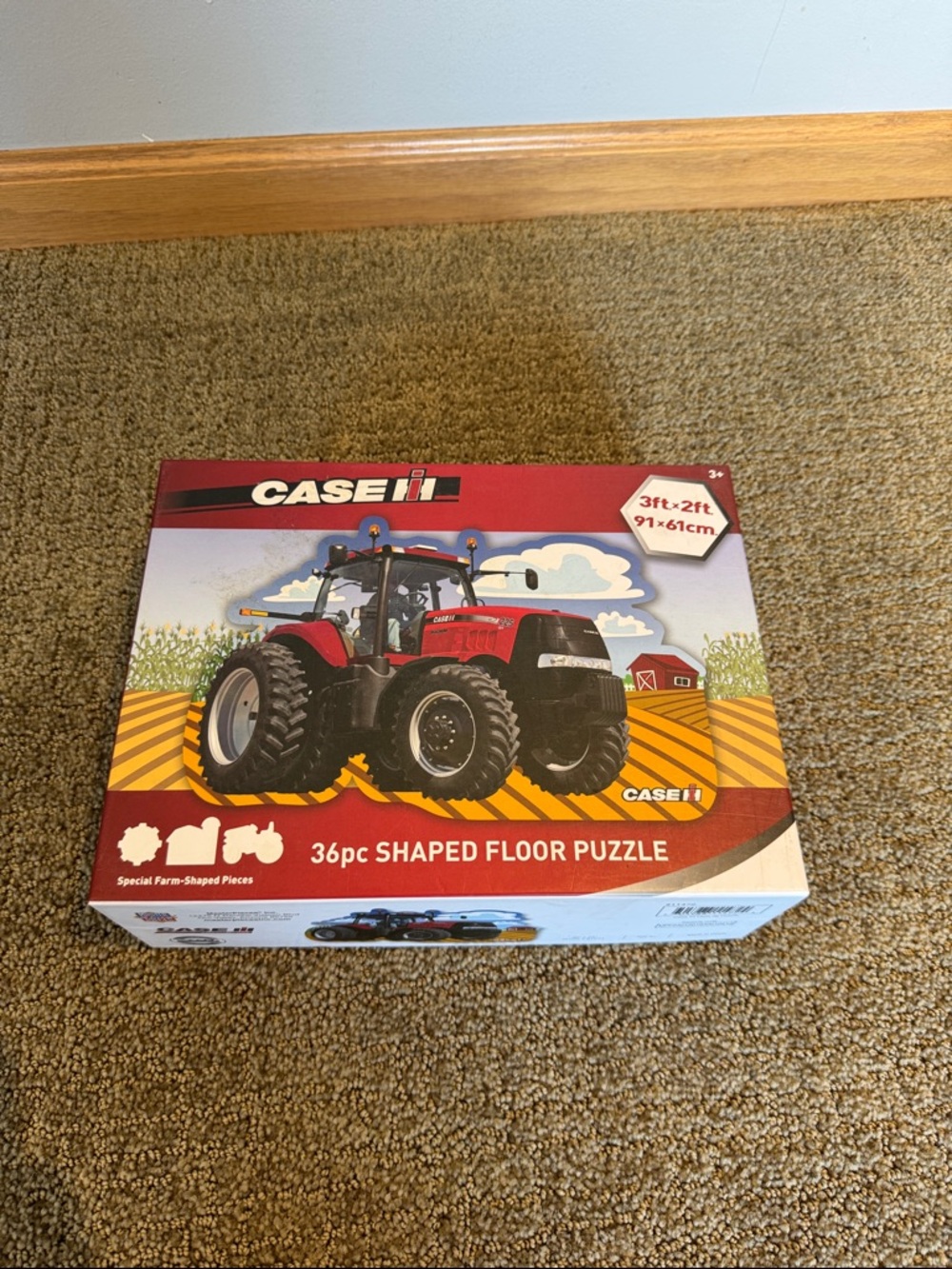 Case IH Red Tractor 36pc Shaped Floor Puzzle - Kids Toys
